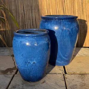 Glazed Blue Water Jar