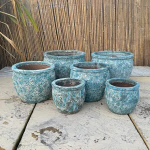 Atlantis Blue Ace Pot Short Set Pair