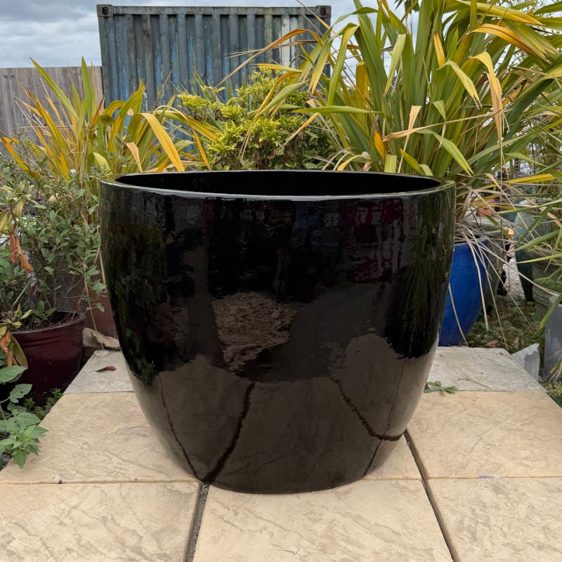 Glazed Black Vaso Giant Egg Extra Large Second