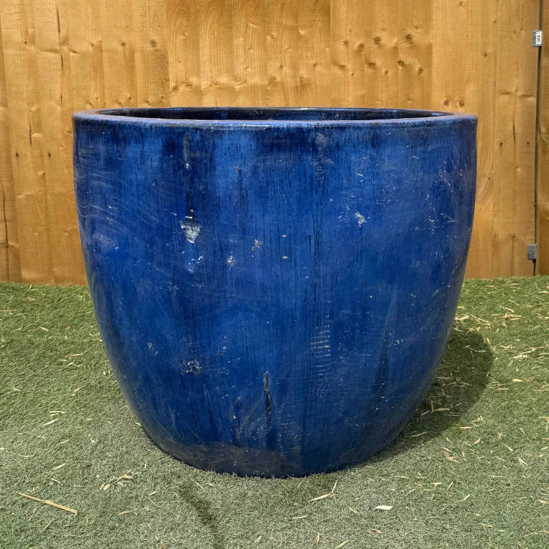 Glazed Blue Original Egg Pot Extra Large Second