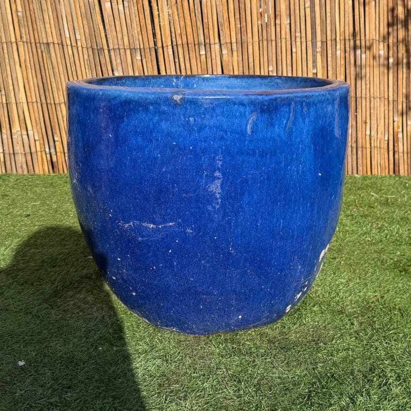 Glazed Blue Original Egg Pot Medium Second