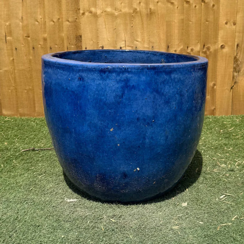 Glazed Blue Original Egg Pot Medium Second - Image 2
