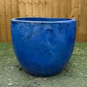 Glazed Blue Original Egg Pot Medium Second