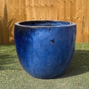 Glazed Blue Original Egg Pot Medium Second