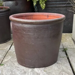 Salt Glazed Rimmed Cylinder Small