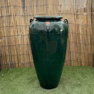 Glazed Forest Green 4 Handle Vase Second
