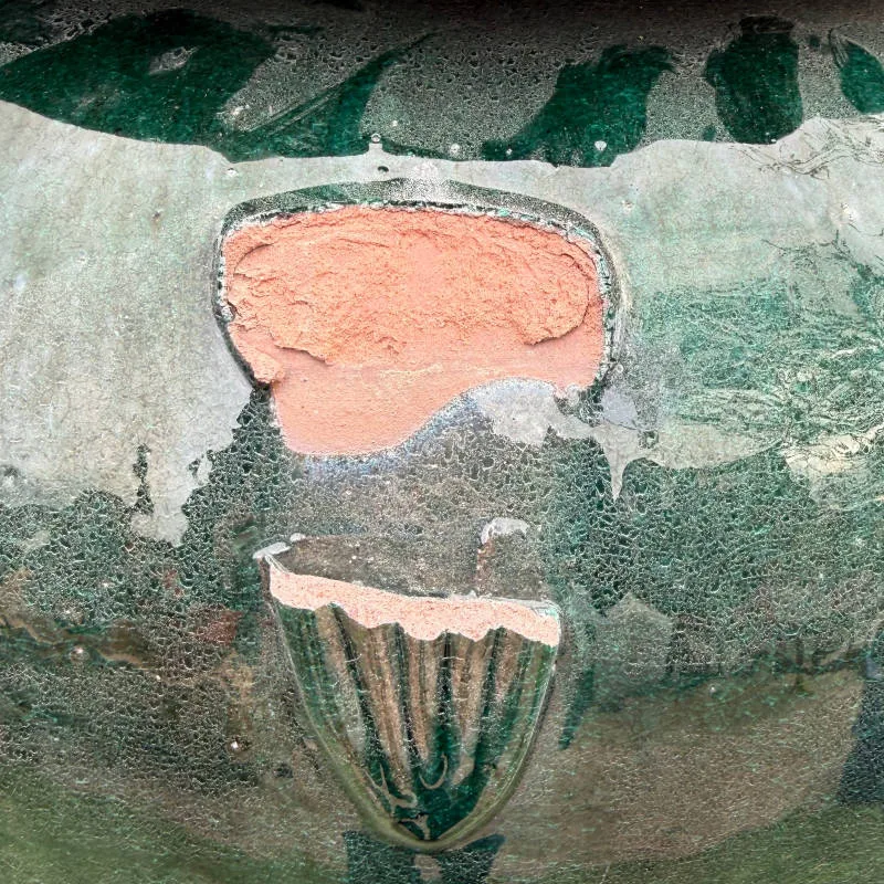 Glazed Forest Green 4 Handle Vase Second - Image 2