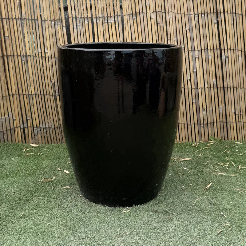 Glazed Black Tall Cylinder - Image 3