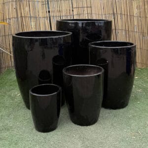 Glazed Black Tall Cylinder