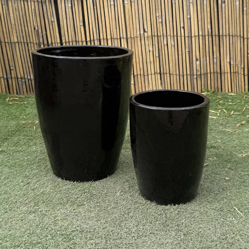 Glazed Black Tall Cylinder - Image 5