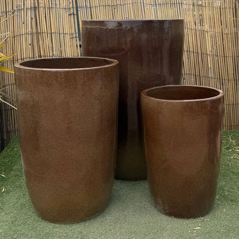 Glazed Brown Giant Cylinder