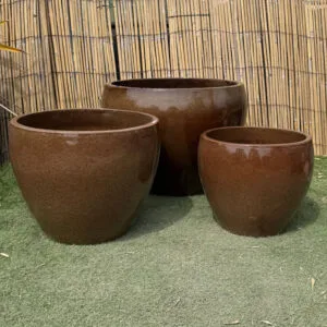 Glazed Brown Tapered Bowl
