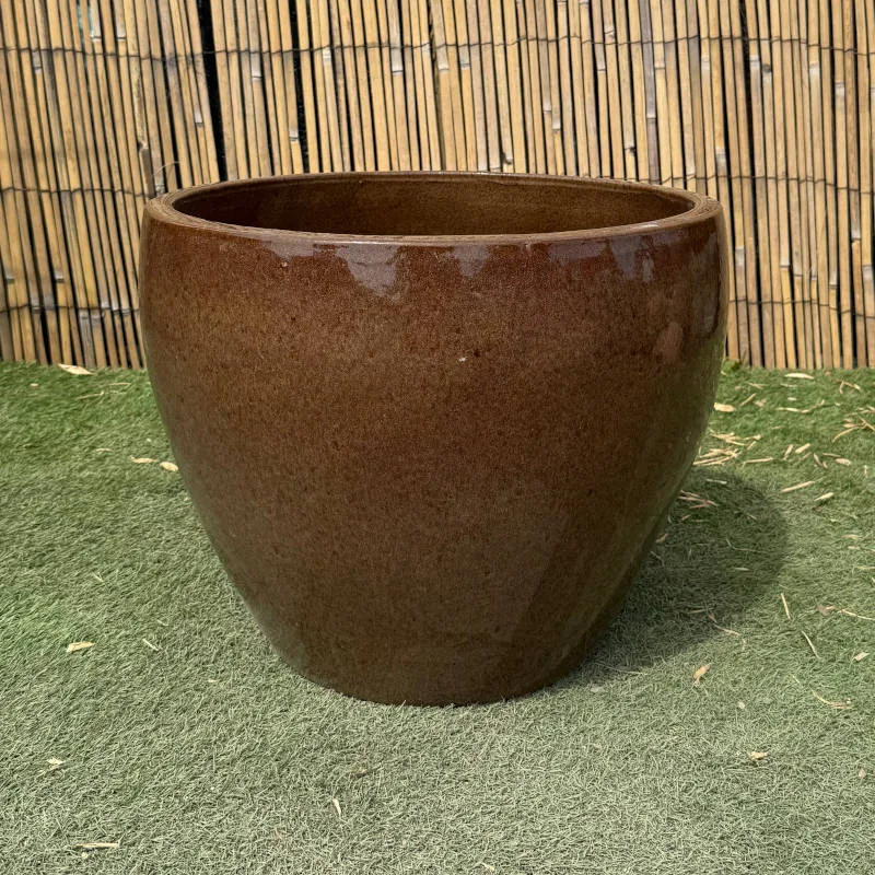 Glazed Brown Tapered Bowl - Image 3