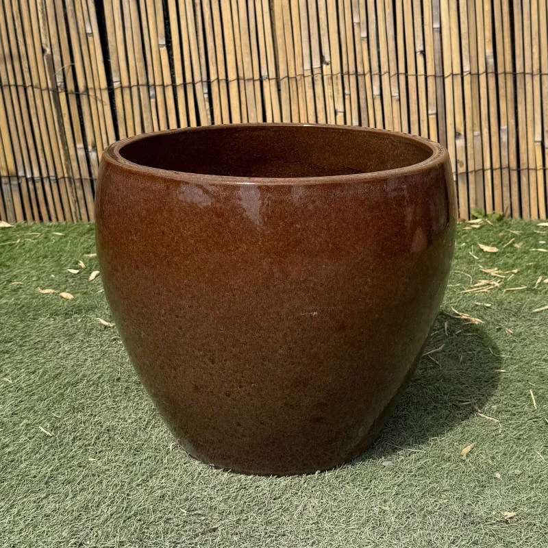 Glazed Brown Tapered Bowl - Image 4