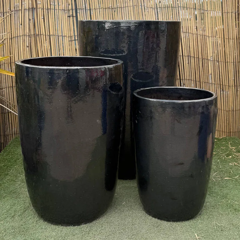 Glazed Dark Grey Giant Cylinder