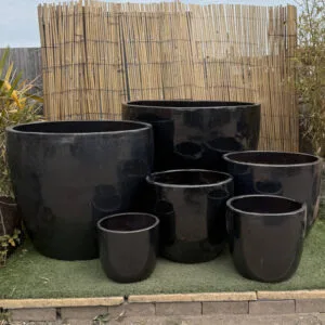 Glazed Dark Grey Vaso Giant Egg
