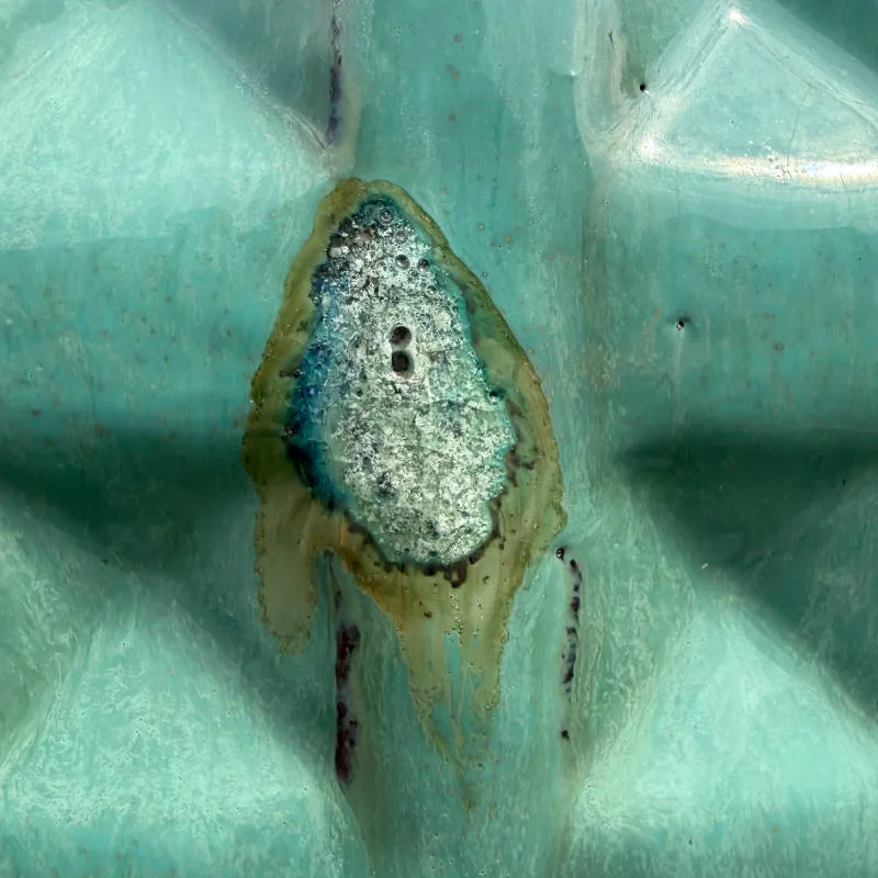 Glazed Green Dimpled Water Jar Large Second - Image 3