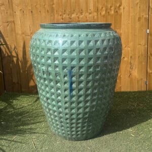 Glazed Green Dimpled Water Jar Large Second