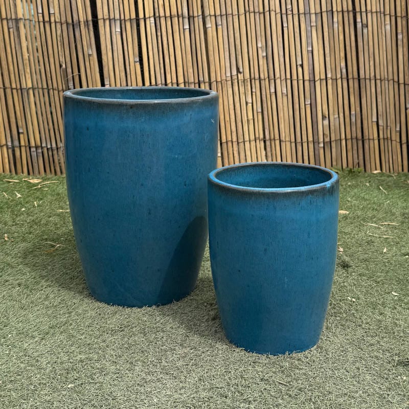 Glazed Turquoise Tall Cylinder - Image 5