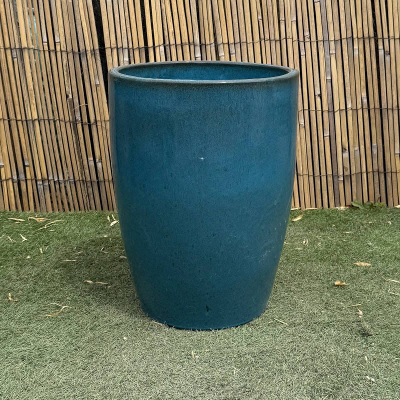 Glazed Turquoise Tall Cylinder - Image 4