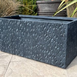 Fibre Clay Black Textured Trough Large