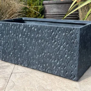 Fibre Clay Black Textured Trough Large
