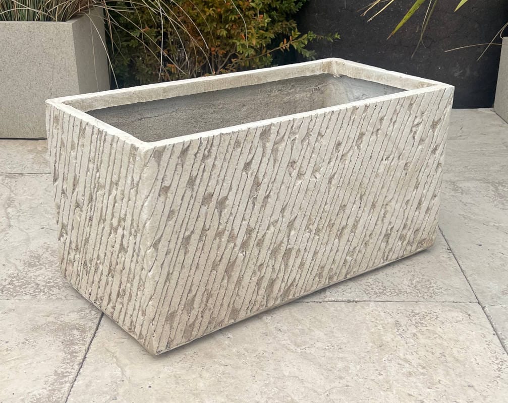Fibre Clay Textured White Trough Small