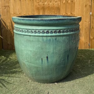 Glazed Green Giant Coin Pot Large Second