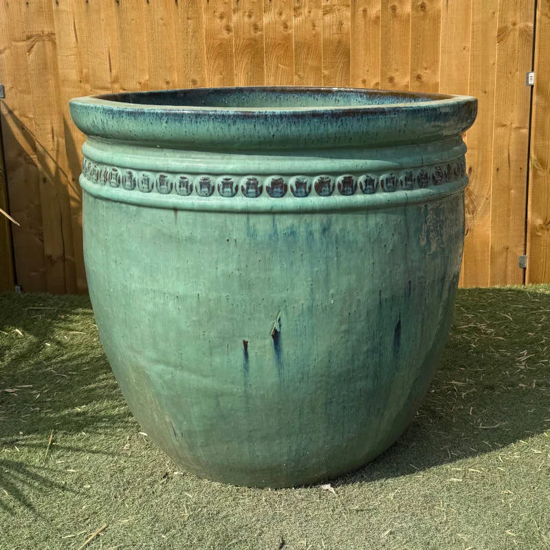 Glazed Green Giant Coin Pot Large Second