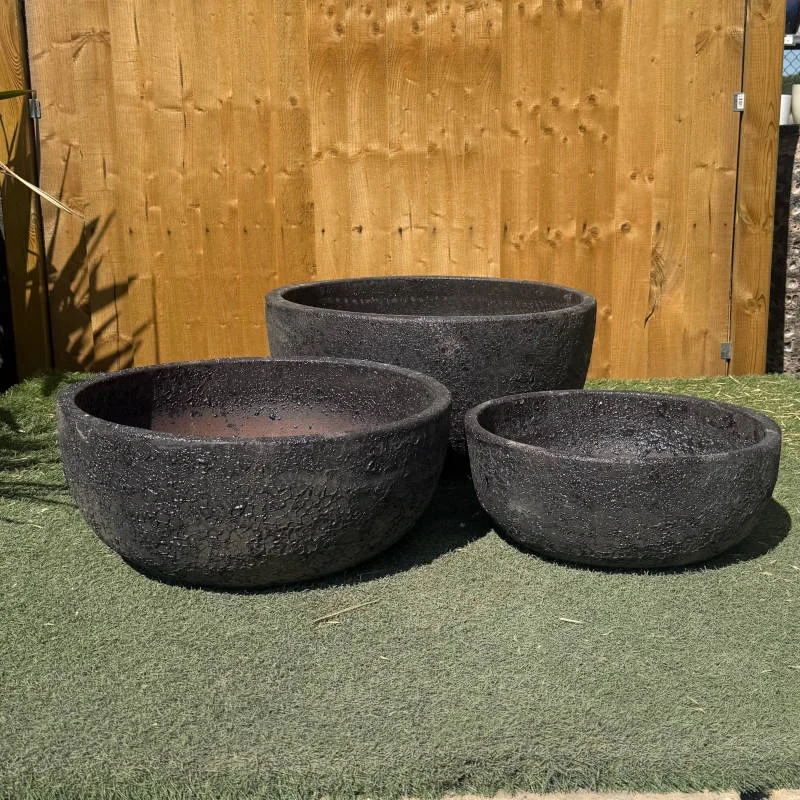Atlantis Black Low Bowl