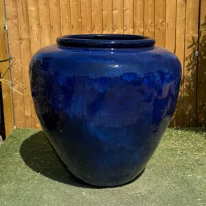 Glazed Dark Blue Giant Egyptian Vase