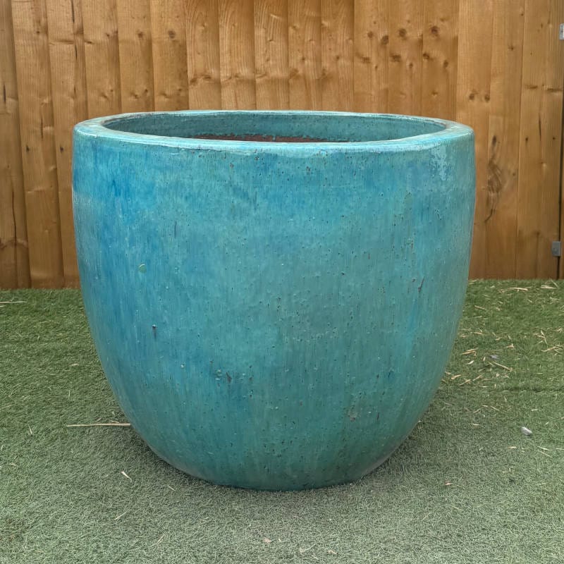 Glazed Green Giant Egg Pot Large Second