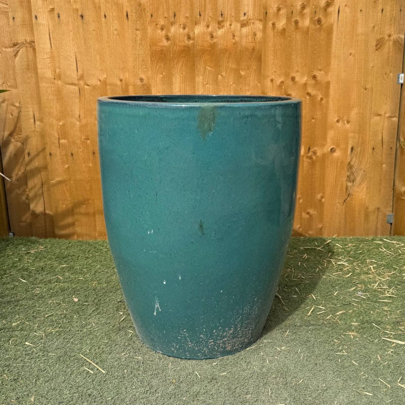 Glazed Teal Green Tall Cylinder Large Second