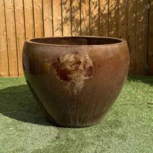 Glazed Brown Tapered Bowl Large Second