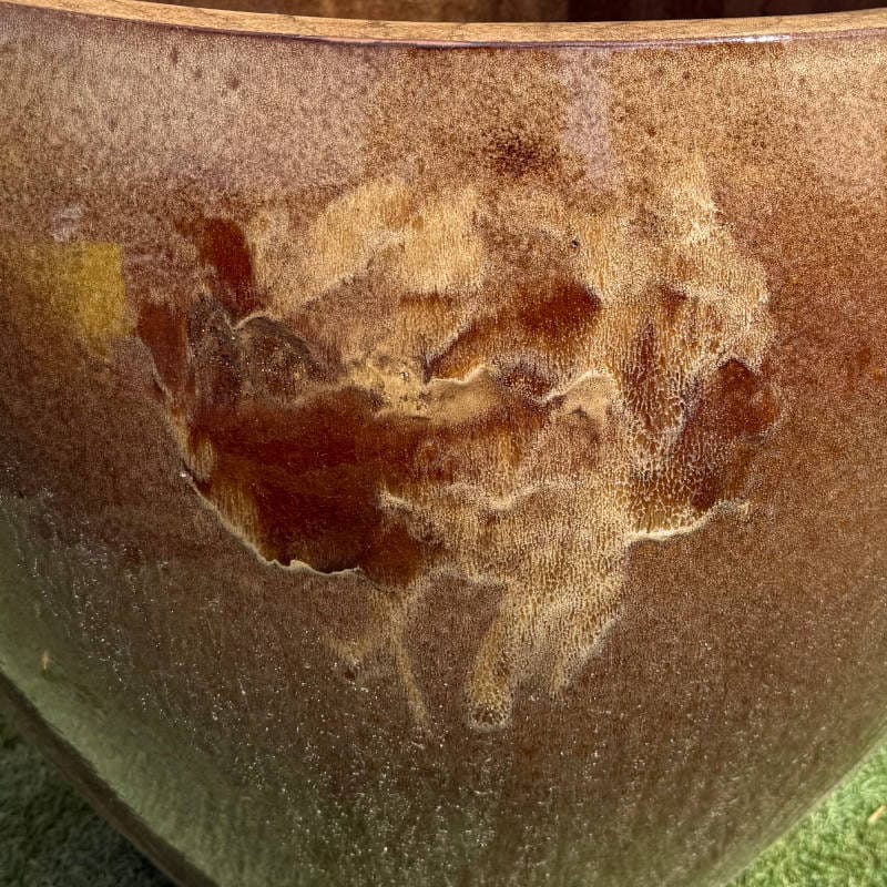 Glazed Brown Tapered Bowl Large Second - Image 2