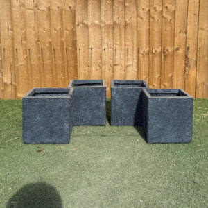 Fibre Clay Textured Black Short Cube Extra Small x4