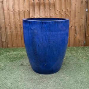 Glazed Blue Tall Egg Pot Large Second