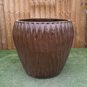 Glazed Brown Diamond Jar Large Second