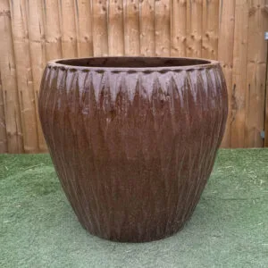 Glazed Brown Diamond Jar Large Second